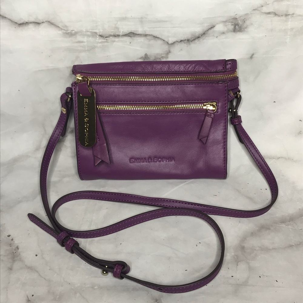 Emma & Sophia purple leather crossbody bag